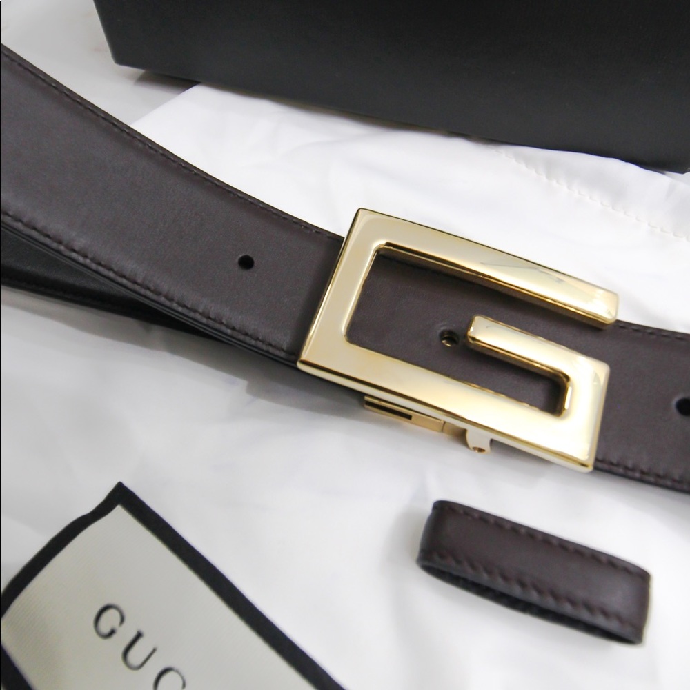 Gucci 3.5 Reversible Leather Belt - Black/Brown